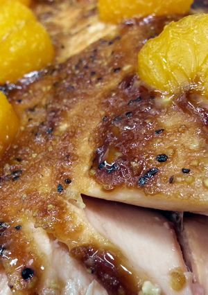 A picture of Hoisin Baked Salmon w/ Mandarin.