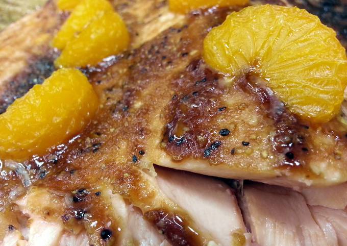 Simple Way to Prepare Quick Hoisin Baked Salmon w/ Mandarin