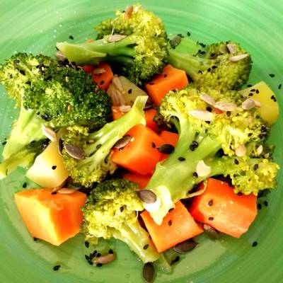 calorias brocoli y zanahoria al vapor