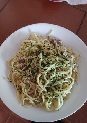 Una foto de Espaguetis con atún