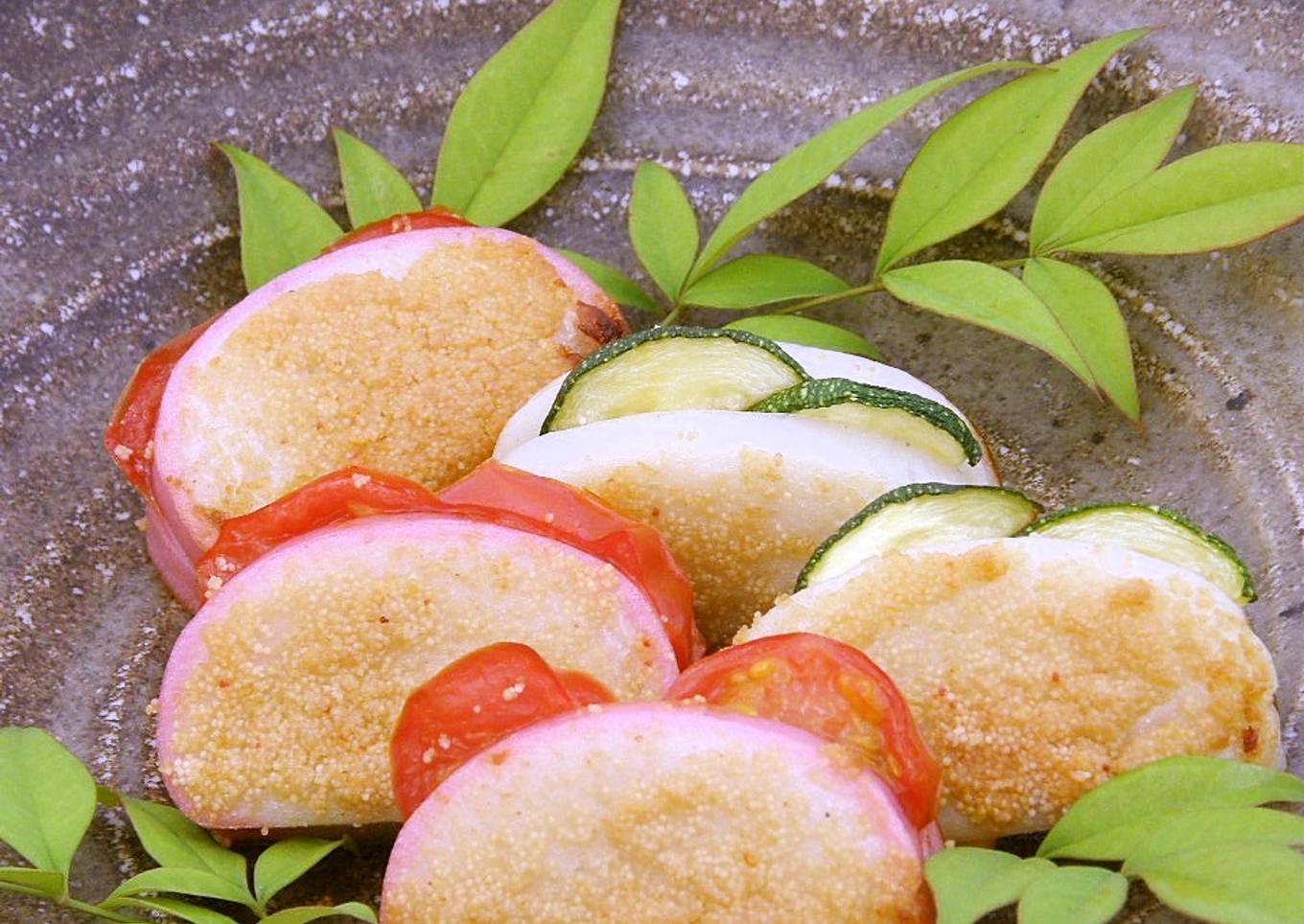 Recipe of Quick Beer Snacks for Father's Day: Toasted Kamaboko Fish
Cakes with Spicy Mentaiko