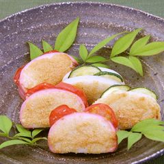 A picture of Beer Snacks for Father's Day: Toasted Kamaboko Fish Cakes with Spicy Mentaiko.