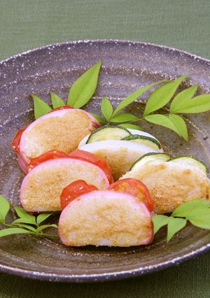 A picture of Beer Snacks for Father's Day: Toasted Kamaboko Fish Cakes with Spicy Mentaiko.
