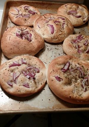 A picture of Basic Focaccia RecipeMakes 1 (13 x 9 Inch) Rectangular Pan, or 3.