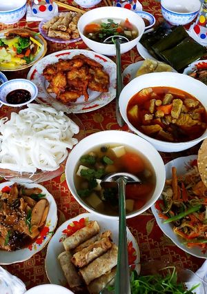 Hình của món Mâm cơm chay cúng rằm tháng 10.