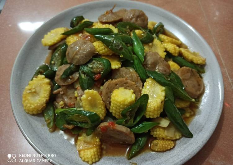 Cara Bikin Tumis jagung putren dan bakso sapi Simpel