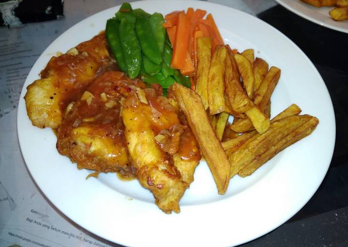 Resep Crispy Chicken Steak with BBQ Sauce, Bikin Ngiler