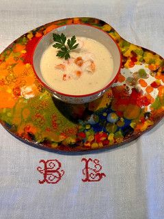 Una foto de Gazpacho de espárragos blancos
