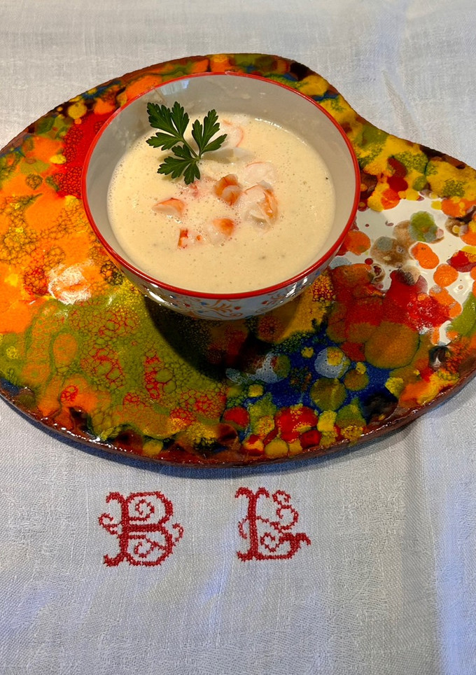 Una foto de Gazpacho de espárragos blancos