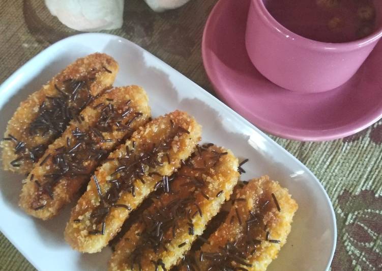 Pisang krispy karamel coklat