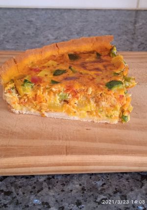 Una foto de Tarta de zapallitos, zuchiini y queso latosado sin gluten