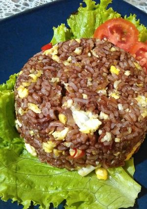 Foto resep Nasi merah goreng 