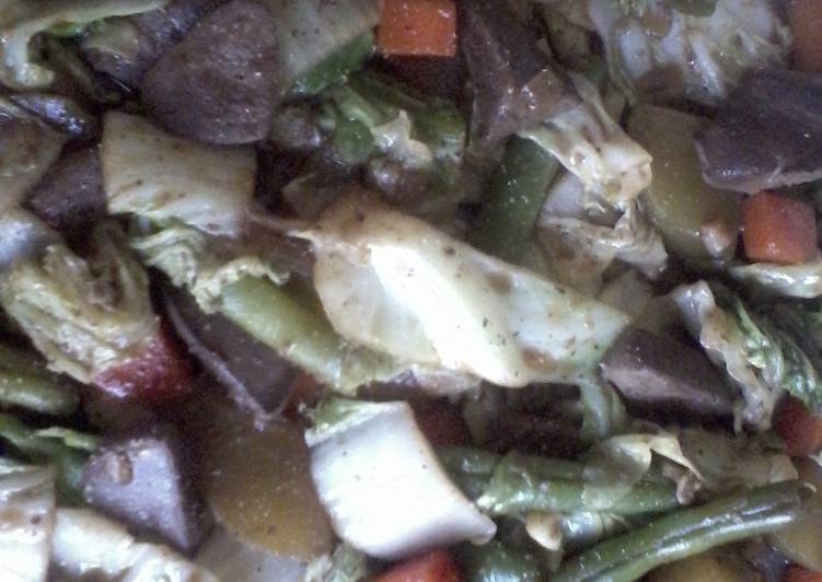stir fry veggies in pork liver