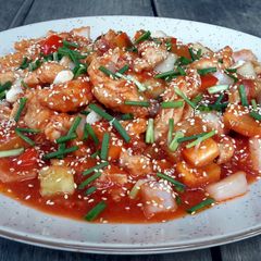 A picture of Kanya's Sweet and Sour Chicken.