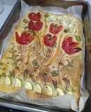 Focaccia artistica con lievito madre