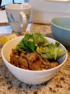 A picture of Italian chicken and peanut sauce salad.