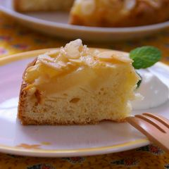 A picture of Sliced Almond & Pear Cake.