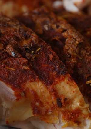 A picture of Cajun-Style Smoked Turkey.