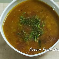 A picture of Dry Green Peas Usal In Red Gravy.