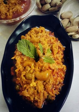 A picture of Kacchi haldi ki sabji.