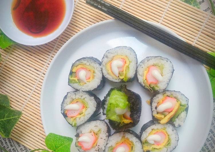 Cara Gampang Membuat Sushi roll crabstick, Enak