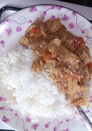 A picture of Rice and sossi stew.