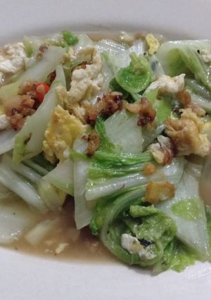 Foto resep Sawi putih cah telur