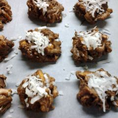 A picture of Sweet and Salty Chocolate Pretzel Bites with Coconut.