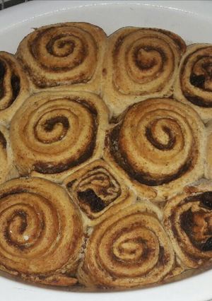 Una foto de Rollos de canela veganos