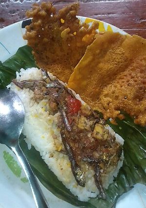 Foto resep Nasi Bakar Teri Tempe Pedas #5resepterbaruku