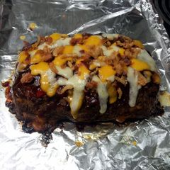 A picture of Cheesy bbq bacon meat loaf.