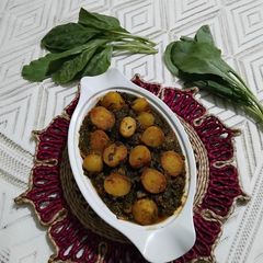 A picture of Calcium rich Palak Aloo.