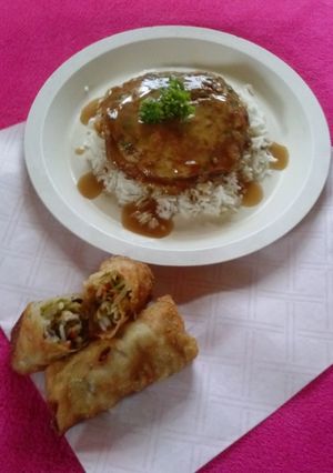 A picture of Chicken Egg foo Yung #america.