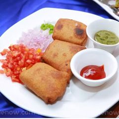 Besan veggie cheese burst pockets A picture of Besan veggie cheese burst pockets.