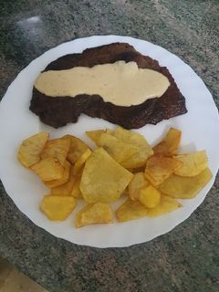 Una foto de Filete de babilla con salsa roquefort