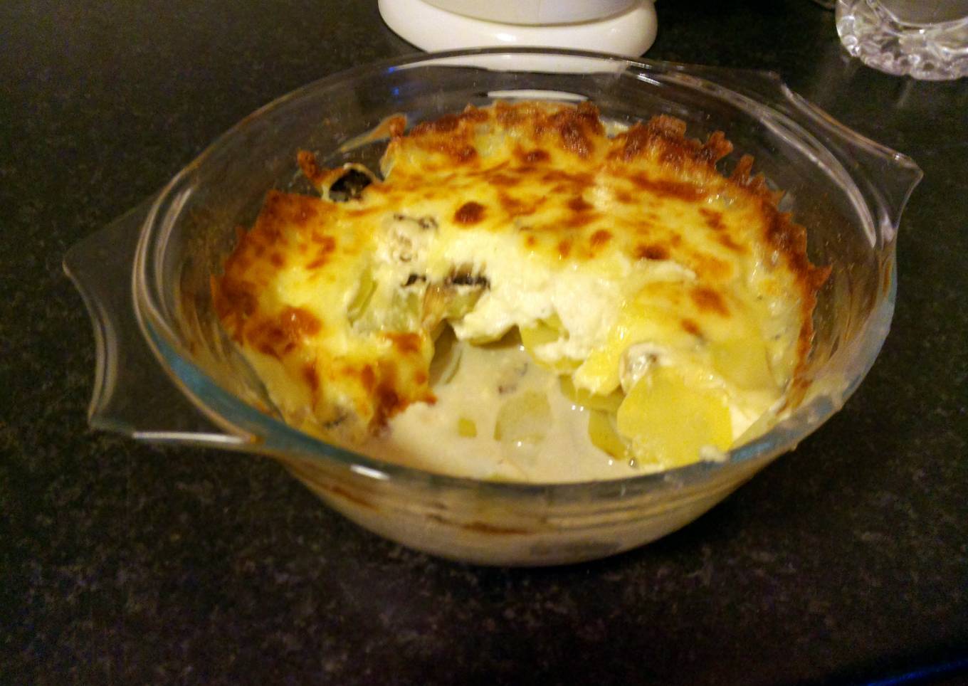 potatoes and mushrooms gratin