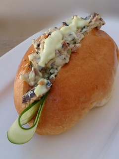 A picture of Sardine In Wasabi Mayonnaise Bun.