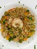 Riso ai cereali con gamberi e zucchine a modo mio