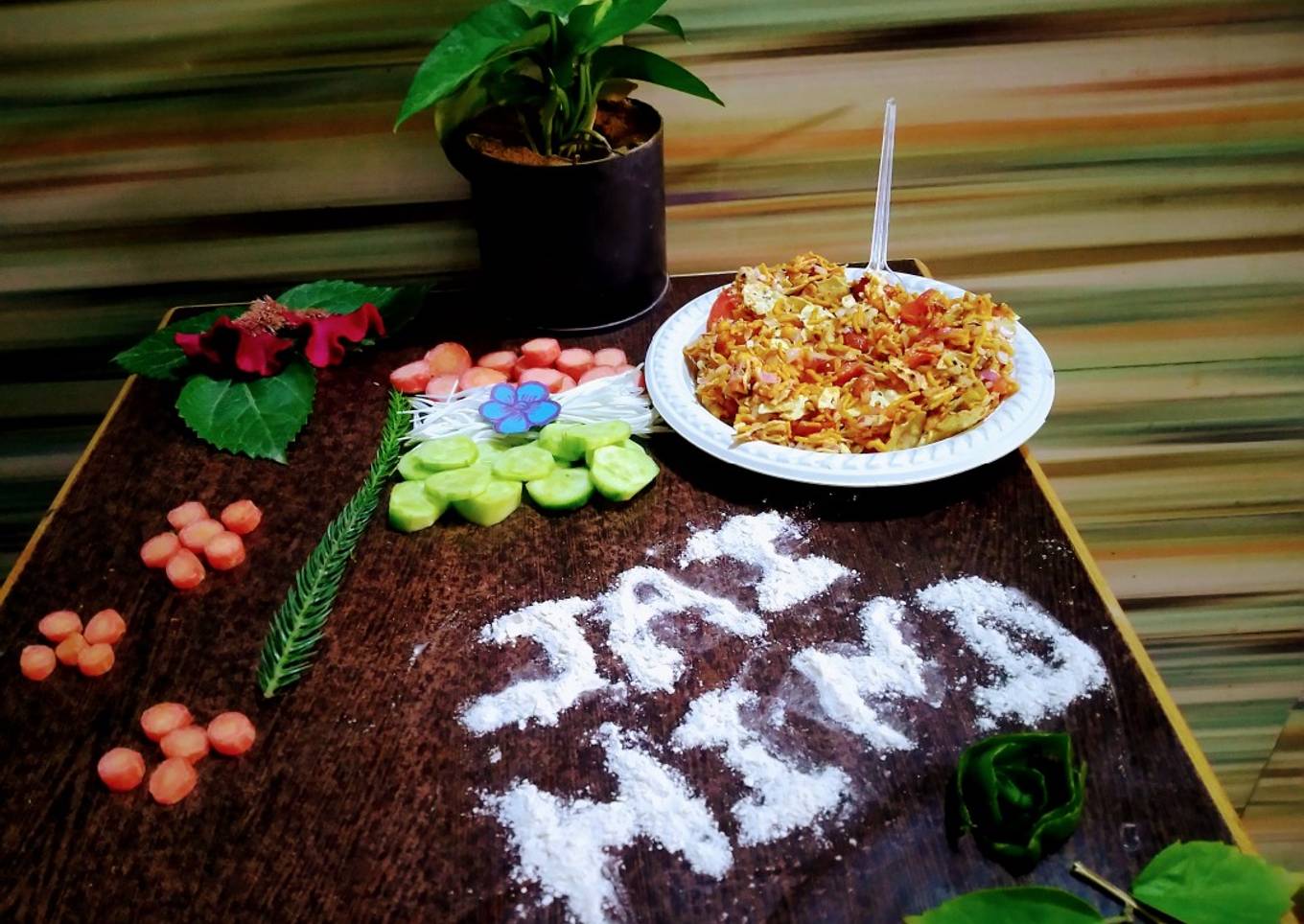 Tricolour chatpati papad chat and salad art ๐ฎ๐ณ