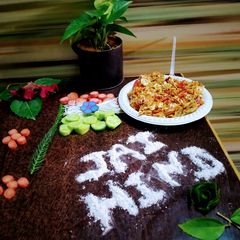 A picture of Tricolour chatpati papad chat and salad art 🇮🇳.