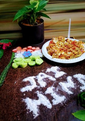 A picture of Tricolour chatpati papad chat and salad art 🇮🇳.
