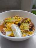 Tumis Sawi Putih Siram Telur