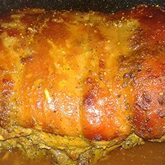 A picture of My latin style pernil..