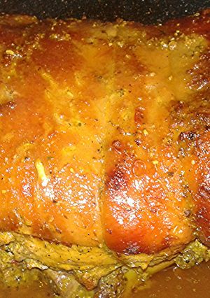 A picture of My latin style pernil..