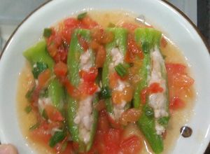 Hình của món Đậu bắp nhồi thịt sốt cà cho bé.