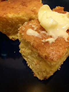 A picture of Wow its actually moist! Cornbread from a Box.