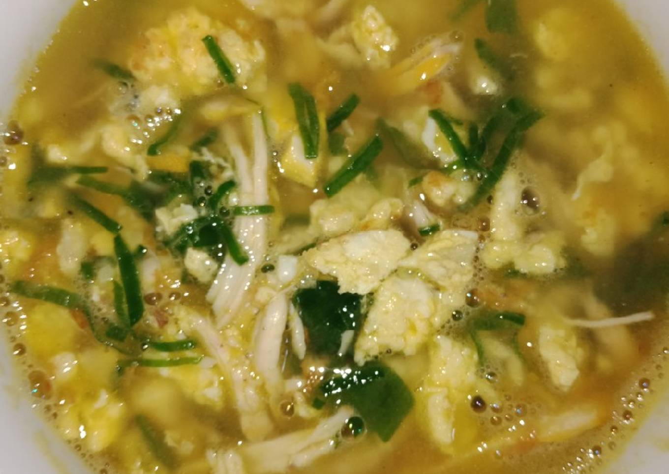 Chicken egg soup