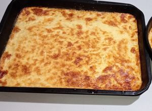 Una foto de Sopa paraguaya, una tradición también en estás fechas especiales de Pascuas.