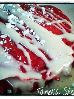 A picture of Red Velvet Pancakes (Recipe courtesy of Divas Can Cook).