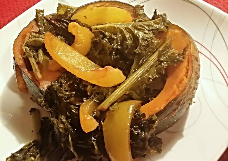 Recipe of Yummy TXS&#39;s Style Kabocha and Kale Baked